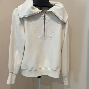 Varley Off-White Ribbed Pullover (small)